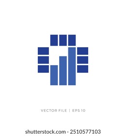 cross sign or plus with bar financial logo