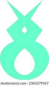 cross sign with round bottom blue