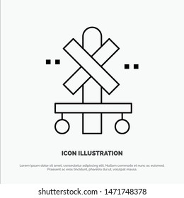 Cross, Sign, Station, Train Line Icon Vector