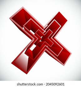 Cross sign, symbol. Letter X Graphics