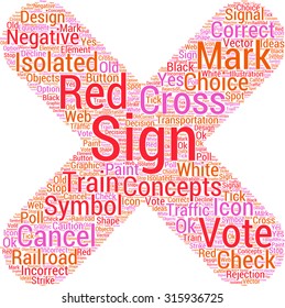 cross sign word cloud concept