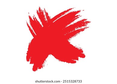 Sinal de cruz. Ícone X. Marca de esboço vermelha. Pincel Grunge para símbolo de errado, apagar, erro, cancelar e rejeitar. Tinta e tinta para manuscrito. Logo para votação e verificação. Carimbo de sangue em forma de cruz. Vetor.