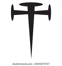 cross silhouette with blood and shadow. vector illustration. PNG with white background.