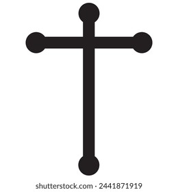 cross silhouette with blood and shadow. vector illustration. PNG with white background.