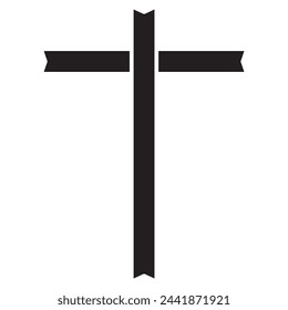 cross silhouette with blood and shadow. vector illustration. PNG with white background.