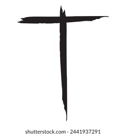 cross silhouette with blood and shadow. vector illustration. PNG with white background.
