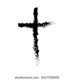 Silhouette cruzada. Icono de cruz de pincel. Ilustración vectorial. EPS 10.