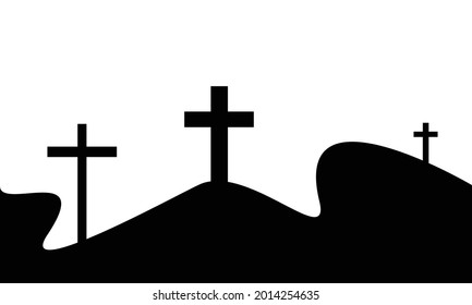 Cross Silhouette Vector Art On White Stock Vector (Royalty Free ...