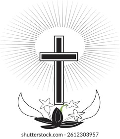 Cross silhouette vector design with white background. 