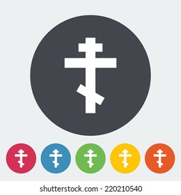 Cross. Single flat icon on the circle. Vector illustration.
