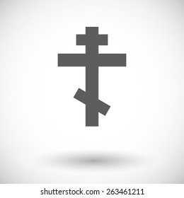 Cross. Single flat icon on white background. Vector illustration.