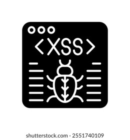 Cross site scripting Glyph Icon, Vector illustration