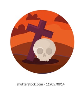 cross with skull design