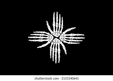 Cross skull hand artwork black and white design vector