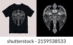 cross and skull t-shirt stylish and clothing printable trendy tshirt design. print, industrial products. global swatch.