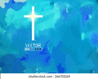 Cross in the sky. Vector