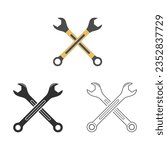 Cross Spanner Vector, Cross Spanner Vector, Cross Hardware Vector, Cross  Automation Technology, Mechanical Systems, Spanner illustration, Mechanic Clipart, Mechanic Tools, Worker elements, Labor 