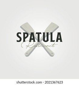 diseño de símbolo vectorial de logotipo vintage de espátula cruzada