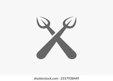Cross spear minimalist logo vector