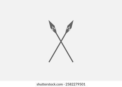 cross spear weapon minimalist black thin logo