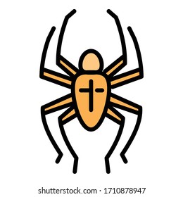 Cross spider icon. Outline cross spider vector icon for web design isolated on white background