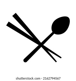 Cross spoon and chopsticks. Vector illustration deign.