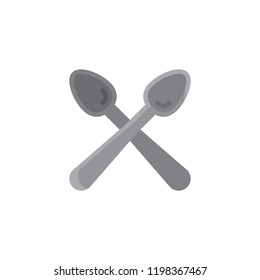 Cross spoons flat icon, vector sign, colorful pictogram isolated on white. two tea spoons symbol, logo illustration. Flat style design