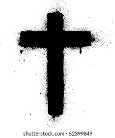 Cross Spray Graffiti Ink Vector Illustration