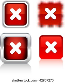 Cross   square buttons. Vector illustration.