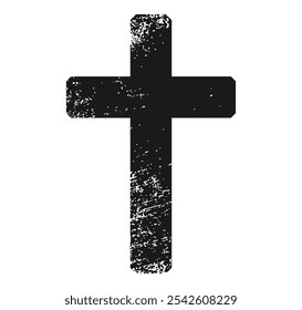 Sello cruzado. Ilustración vectorial de símbolo de cruz Grunge.