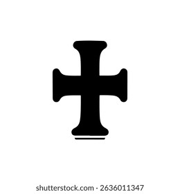 Diseño plano de Vector de icono de silueta de sello cruzado.