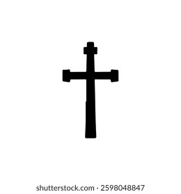 Cross stamp silhouette vector illustration on white background
