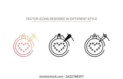 Cross Stich icon design with white background stock illustration