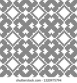 Black White Geometric Jacquard Seamless Knitting Stock Vector (Royalty ...