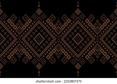 Cross stitch colorful geometric traditional ethnic pattern Ikat seamless pattern abstract design for fabric print cloth dress carpet curtains and sarong Aztec African Indian Indonesian 