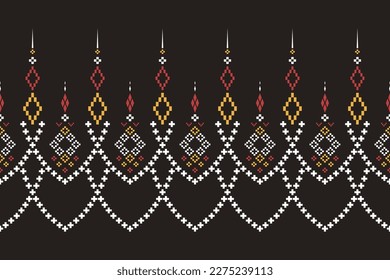 Cross stitch colorful geometric traditional ethnic pattern Ikat seamless pattern abstract design for fabric print cloth dress carpet curtains and sarong Aztec African Indian Indonesian 