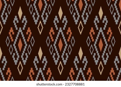 Cross stitch colorful geometric traditional ethnic pattern Ikat seamless pattern abstract design for fabric print cloth dress carpet curtains and sarong Aztec African Indian Indonesian 