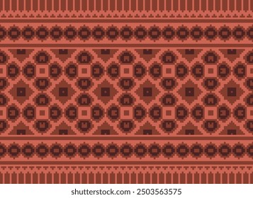 Cross stitch colorful geometric traditional ethnic pattern Ikat seamless pattern abstract design for fabric print cloth dress carpet curtains and sarong Aztec African Indian Indonesian