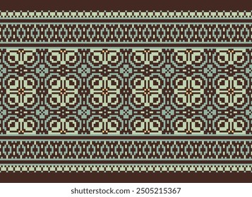 Cross stitch colorful geometric traditional ethnic pattern Ikat seamless pattern abstract design for fabric print cloth dress carpet curtains and sarong Aztec African Indian Indonesian