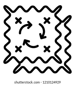 Cross stitch design in line icon 