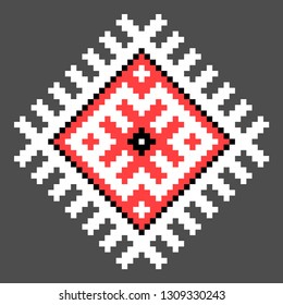 cross stitch element. Isolated ukrainian pattern