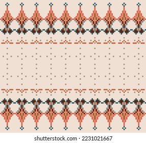 Cross Stitch embroidery.  Geometric pattern. Texture Textile Fabric Clothing print. Pixel Seamless Vector.