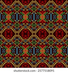 cross stitch embroidery needle work abstract artwork seamless geometric pattern printed background fabric wallpaper hand drawn line

