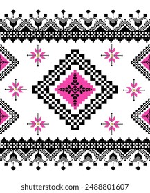 Cross stitch embroidery pattern Detailed Vector 