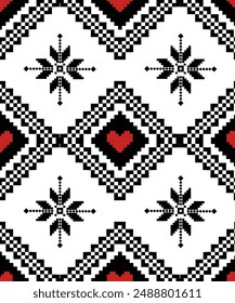 Cross stitch embroidery pattern Detailed Vector 