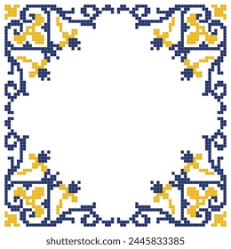 cross stitch embroidery pattern with floral elements