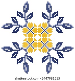 cross stitch embroidery pattern with floral elements