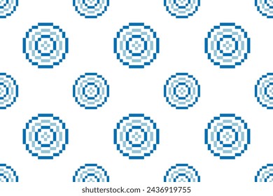 Cross Stitch embroidery seamless.Geometric pixel ethnic patterns. American, Mexican,African, mediterranean, nordic,Aztec style.Trendy folk art background design for products, fabric, ,print,decorate.
