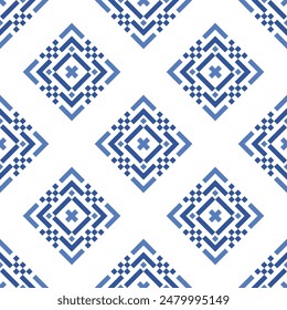 Cross Stitch embroidery seamless.Geometric pixel ethnic patterns. American, Mexican,African, mediterranean, nordic,Aztec style.Beautiful folk art background design for products, fabric, ,print deco