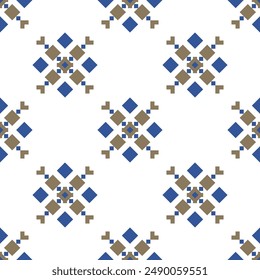 Cross Stitch embroidery seamless.Geometric pixel ethnic patterns. American, Mexican,African, mediterranean, nordic,Aztec style.Beautiful folk art background design for products, fabric ,print decorate